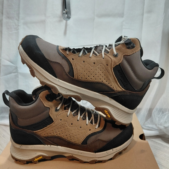 NEW Merrell Men's Speed Solo Mid Brown Black White Hiking Shoes SIZE MENS 10 - Picture 13 of 15